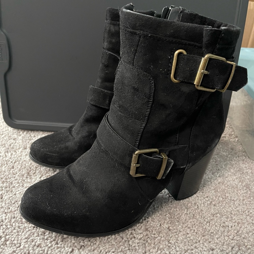 Women's Black Suede Ankle Boots